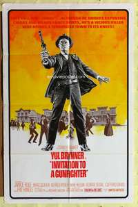 s462 INVITATION TO A GUNFIGHTER one-sheet movie poster '64 Yul Brynner
