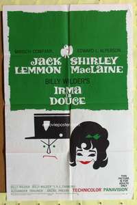 s463 IRMA LA DOUCE style B one-sheet movie poster '63 Wilder,Lemmon,MacLaine