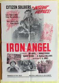 s464 IRON ANGEL one-sheet movie poster '64 Korean War, citizen soldiers!