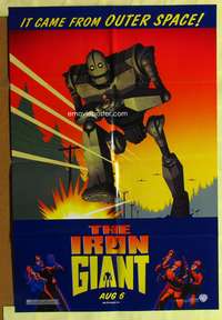 s465 IRON GIANT DS one-sheet movie poster '99 animated modern classic!