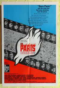 s466 IS PARIS BURNING one-sheet movie poster '66 WWII all-star cast!