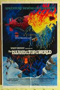s469 ISLAND AT THE TOP OF THE WORLD one-sheet movie poster '74 Disney