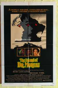 s470 ISLAND OF DR MOREAU one-sheet movie poster '77 Burt Lancaster