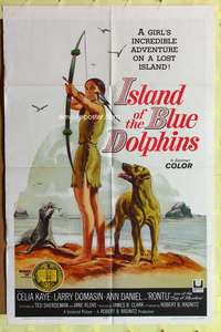 s472 ISLAND OF THE BLUE DOLPHINS one-sheet movie poster '64 Celia Kaye