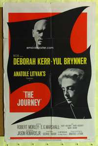 s481 JOURNEY one-sheet movie poster '58 Yul Brynner, Deborah Kerr