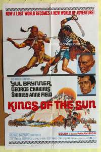 s490 KINGS OF THE SUN style A one-sheet movie poster '64 Yul Brynner