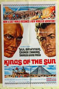 s491 KINGS OF THE SUN style B one-sheet movie poster '64 Yul Brynner