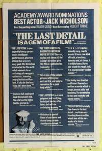 s500 LAST DETAIL style B one-sheet movie poster '73 sailor Jack Nicholson!