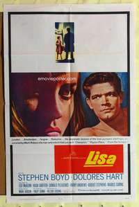 s512 LISA one-sheet movie poster '62 Stephen Boyd, Dolores Hart, English!