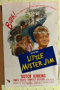 s518 LITTLE MISTER JIM one-sheet movie poster '46 Butch Jenkins, Zinnemann