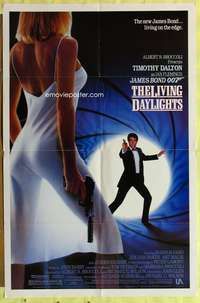 s524 LIVING DAYLIGHTS one-sheet movie poster '86 Tim Dalton as James Bond!