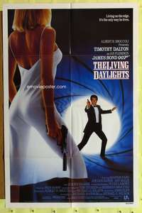 s525 LIVING DAYLIGHTS int'l one-sheet movie poster '86 Dalton as James Bond