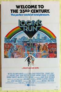 s526 LOGAN'S RUN one-sheet movie poster '76 Michael York, Jenny Agutter