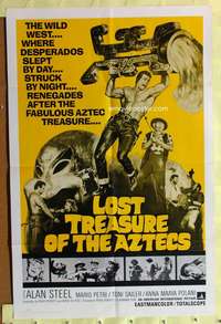 s536 LOST TREASURE OF THE AZTECS one-sheet movie poster '64 Italian!