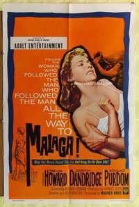 s551 MALAGA one-sheet movie poster '62 Trevor Howard, Dorothy Dandridge