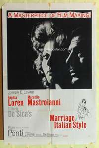 s561 MARRIAGE ITALIAN STYLE one-sheet movie poster '64 Sophia Loren, de Sica