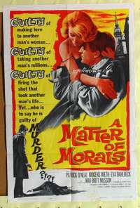 s565 MATTER OF MORALS one-sheet movie poster '61 Swedish Maj-Britt Nilsson