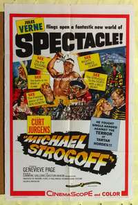 s567 MICHAEL STROGOFF one-sheet movie poster '60 Curd Jurgens, Jules Verne