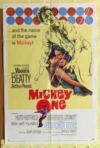 s568 MICKEY ONE one-sheet movie poster '65 Warren Beatty, Hurd Hatfield