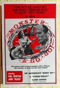 s575 MONSTER A GO-GO one-sheet movie poster '65 Herschell G. Lewis, sci-fi