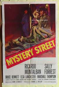 s586 MYSTERY STREET one-sheet movie poster '50 film noir, sexy image!