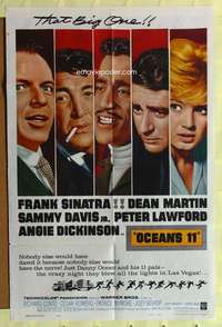 s001 OCEAN'S 11 one-sheet movie poster '60 Sinatra, classic Rat Pack!