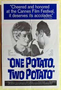 s604 ONE POTATO TWO POTATO one-sheet movie poster '64 Barbara Barrie