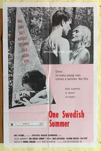 s605 ONE SWEDISH SUMMER one-sheet movie poster '68 Swedish sex!
