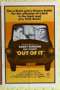 s610 OUT OF IT one-sheet movie poster '69 young Jon Voight, Barry Gordon