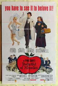 s621 POCKETFUL OF MIRACLES one-sheet movie poster '62 Frank Capra, Ford