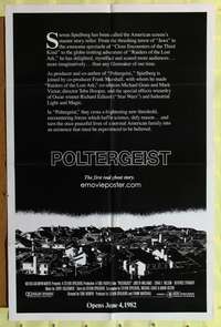 s623 POLTERGEIST advance one-sheet movie poster '82 Spielberg is a master!