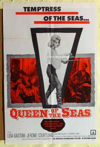 s630 QUEEN OF THE SEAS one-sheet movie poster '61 Umberto Lenzi, pirates!