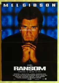 s631 RANSOM one-sheet movie poster '96 Mel Gibson will make them pay!