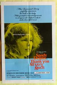 s738 THANK YOU ALL VERY MUCH one-sheet movie poster '69 Sandy Dennis