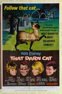 s740 THAT DARN CAT style B one-sheet movie poster '65 Hayley Mills