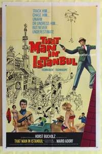 s742 THAT MAN IN ISTANBUL one-sheet movie poster '66 Buchholz, Koscina