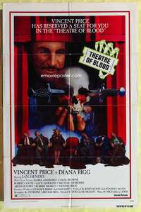 s748 THEATRE OF BLOOD one-sheet movie poster '73 Vincent Price, horror!