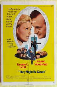 s755 THEY MIGHT BE GIANTS one-sheet movie poster '71 George C. Scott