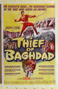 s758 THIEF OF BAGHDAD one-sheet movie poster '61 Steve Reeves