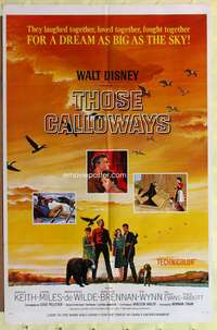 s765 THOSE CALLOWAYS style A one-sheet movie poster '65 Walt Disney, Kieth