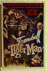 s787 TROMBA one-sheet movie poster '51 German circus, cool tiger image!