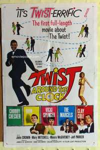 s793 TWIST AROUND THE CLOCK one-sheet movie poster '62 Chubby Checker