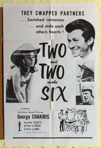 s795 TWO & TWO MAKE SIX one-sheet movie poster '61 George Chakiris