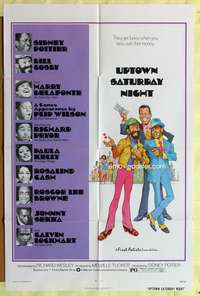 s804 UPTOWN SATURDAY NIGHT one-sheet movie poster '74 Poitier,Cosby,Rickard