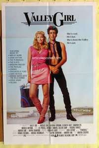 s806 VALLEY GIRL one-sheet movie poster '83 teen Nicolas Cage, Lettick art