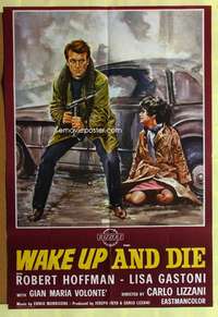 s822 WAKE UP & DIE Italian one-sheet movie poster '66 Italian film noir!
