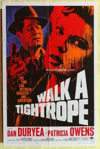 s823 WALK A TIGHTROPE one-sheet movie poster '64 Dan Duryea, Patricia Owens