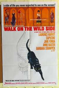s825 WALK ON THE WILD SIDE one-sheet movie poster '62 Jane Fonda, Harvey