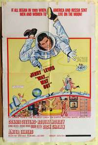 s835 WAY WAY OUT one-sheet movie poster '66 Jerry Lewis, Connie Stevens
