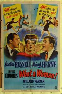 s838 WHAT A WOMAN style B one-sheet movie poster '43 Rosalind Russell